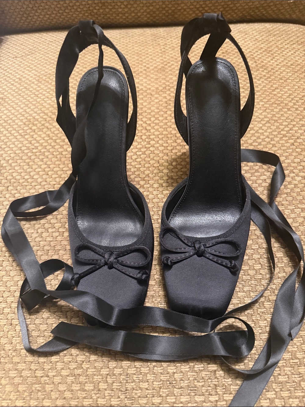 Ballet Satin Lace-Up Heels NWOT